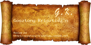 Gosztony Krisztián névjegykártya