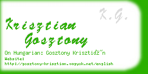 krisztian gosztony business card